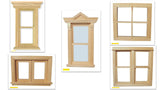 1:12 scale dolls house miniature selection of wooden  windows 5 to choose from. (set 2)