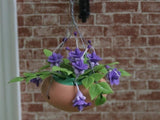 12 scale dollhouse miniature hanging basket with flowers