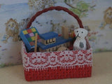 12th scale dollhouse miniature toy basket