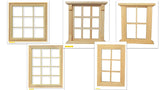1:12 scale dolls house miniature selection of wooden  windows 5 to choose from. (set 3)