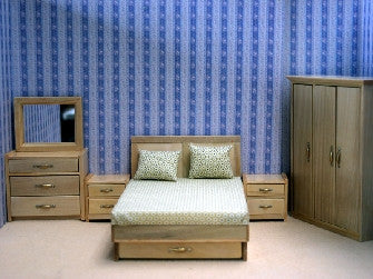 1/12 scale dollshouse miniature modern 5 piece bedroom set