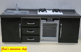12th scale dollhouse miniature a modern  cooker and sink unit