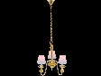 12th scale dollshouse miniature 12 volt 3 armed chandelier