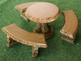 12th scale dollshouse miniature garden table and 3 benches