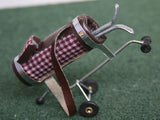 12th scale dollshouse miniature set of checked golf clubs