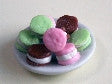 12th scale dollhouse miniature plates of cakes