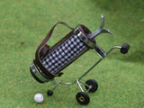 12th scale dollshouse miniature set of checked golf clubs