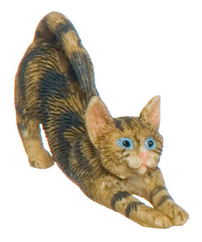 1:12 scale dollhouse miniature cats stretching