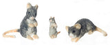 12th scale dollshouse miniature set of 3 mice 4 to choose from