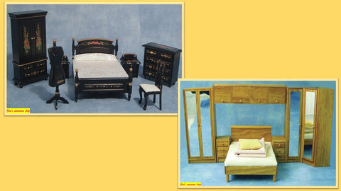12th scale dollhouse miniature bedroom set