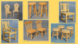 1:12 scale dollshouse miniature chairs & stools 6 to choose from