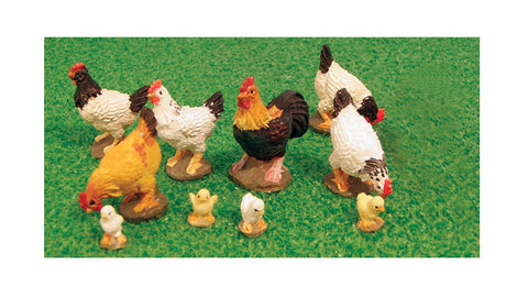 1/12 scale dollshouse miniature set of chickens