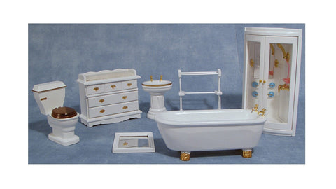 1/12 scale dollshouse miniature 7 piece bathroom set
