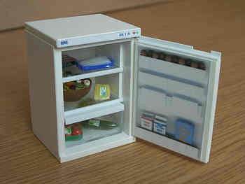 1/12 scale dollhouse miniature modern opening fridge