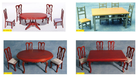 12th scale dollshouse miniature  dining table and four chairs