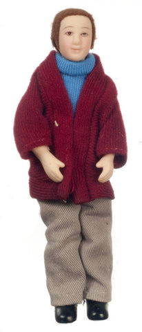 12th scale dollshouse miniature modern porcelain male doll