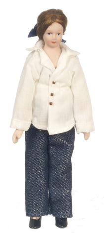 12th scale dollshouse miniature modern porcelain female doll