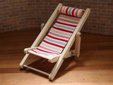 1:12 scale dolls house miniature luxury deck chair 2 to choose from.