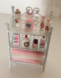 1:12 scale dollshouse miniature handmade white wire bathroom unit