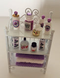 1:12 scale dollshouse miniature handmade white wire bathroom unit