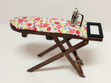 1:12 scale dolls house miniature vintage ironing board with iron 4 to choose .