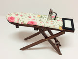 1:12 scale dolls house miniature vintage ironing board with iron 4 to choose .