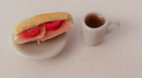 1:12 scale dolls house miniature bread snack & hot drink 6 to choose from.