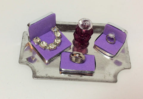 1:12 scale dolls house miniature O.O.A.K handmade jewellery tray 5 choose from (set 2)