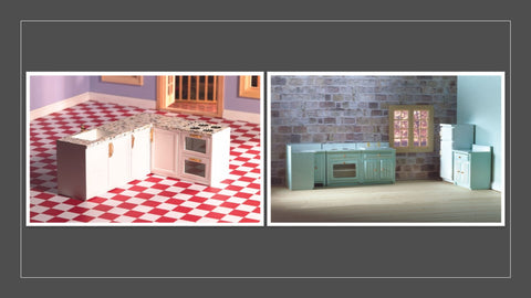 1:12 scale dolls house miniature D.H.E. kitchen set 2 to choose from.