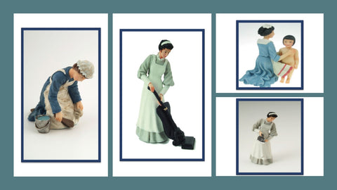 1:12 scale dolls house miniature resin dolls  domestic maids 4 to choose from.