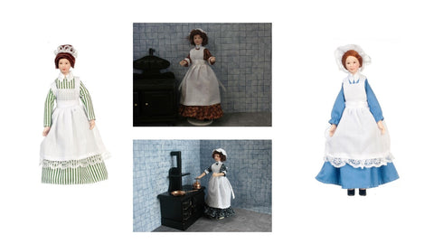 12th scale dollhouse miniature poseable maid
