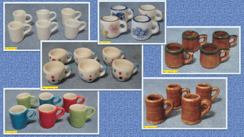 1/12 scale doll house miniature coffee mugs