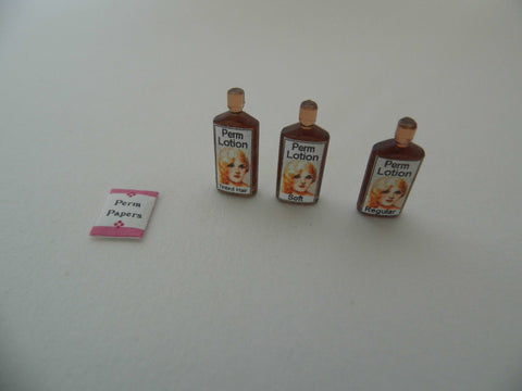 12th scale dollshouse miniature hairdresser perm items