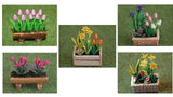 1:12 scale dollhouse miniature flowers in planters