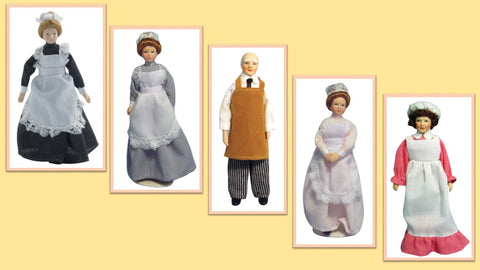 1:12 scale dolls house miniature porcelain dolls domestic staff  5  to choose.