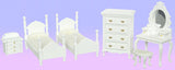 1/12 scale dollhouse 6 piece twin bedroom set