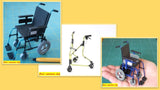 1:12 dolls house miniature modern wheelchair, walking aid 3 to choose (NOT REAL)