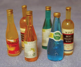 12th scale dollhouse miniature assorted bottles of drink