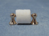 1/12 scale dollhouse miniature toilet roll on holder