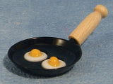 12th scale dollshouse miniature frying pan with food