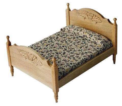 12th scale dollhouse miniature modern double bed