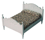 12th scale dollhouse miniature modern double bed