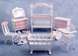 12th scale dollshouse miniature 8 piece nursery set
