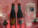 12th scale dollhouse miniature assorted bottles of drink
